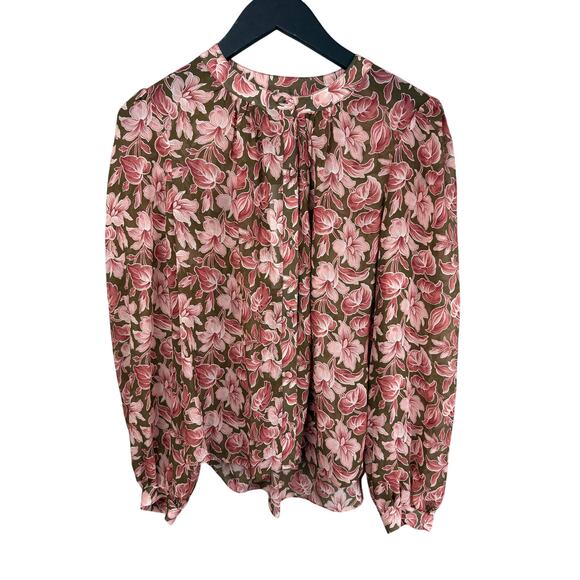 VERONICA BEARD Ashlynn Floral Print Silk Shirt - Picture 9 of 12